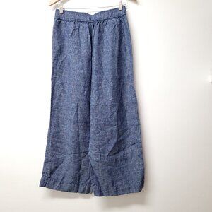 Sigrid Olsen Womens Linen Wide Leg Pull On Pants Size M